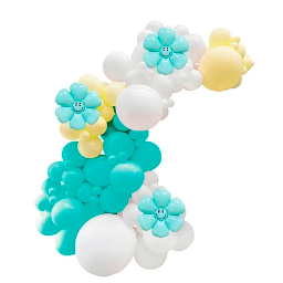 Arco de globos orgánico con flores pequeñas 105pcs