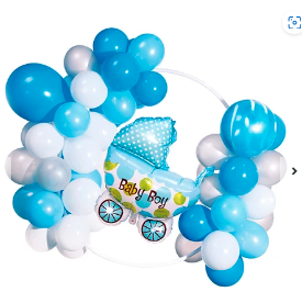 Arco organico de globos de latex Baby Boy azul 55pcs