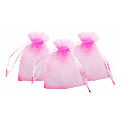 Bolsa de organza rosada 6pcs