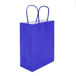 Bolsa de papel mediana azul