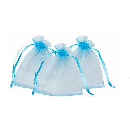 Bolsas de organza celeste 10pcs