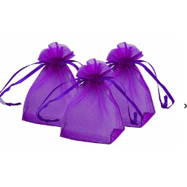 Bolsas de organza morada 10pcs