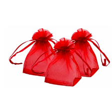 Bolsas de organza roja 10pcs