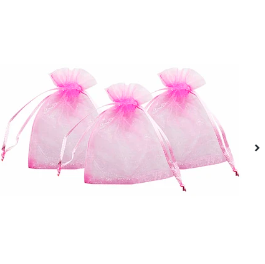 Bolsas de organza rosada 10pcs