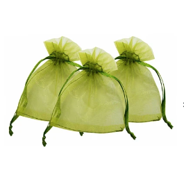 Bolsas de organza verde 10pcs 