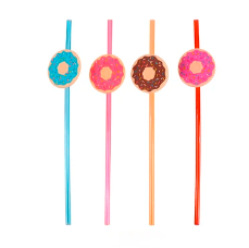 Bombillas plasticas de donas 4pcs 