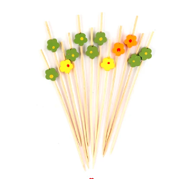 Brochetas de bambú con figura de flor 12pcs 