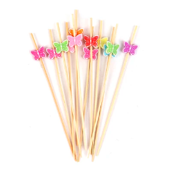 Brochetas de bambú con figura de mariposa 12pcs