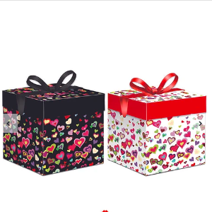 Caja de regalo plegable de corazones