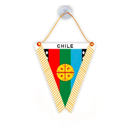 colgante con ventosa bandera mapuche