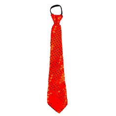 Corbata de lentejuelas naranja