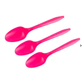 Cucharas plásticas fucsia 20pcs