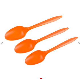 Cucharas plásticas naranja 20pcs 14cm