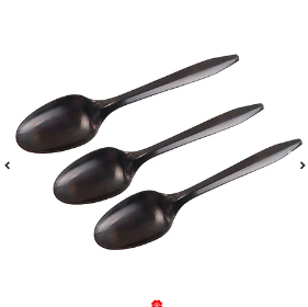 Cucharas plásticas negra 20pc