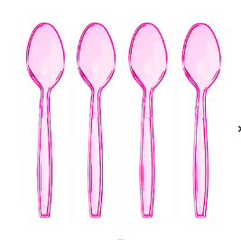 Cucharas plasticas rosa