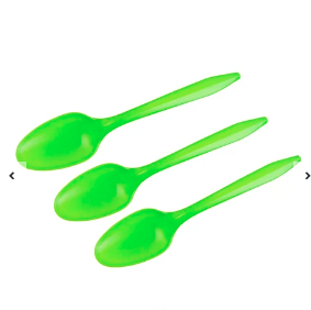 Cucharas plásticas verde 20pcs