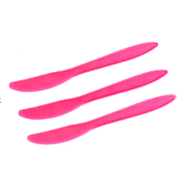 Cuchillo plásticos fucsia 20pcs