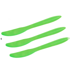 Cuchillos plastico verde 20pcs