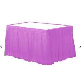 Faldón de mesa estampado violeta claro