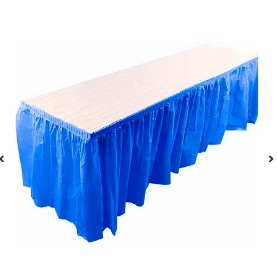 Faldon para mesa azul