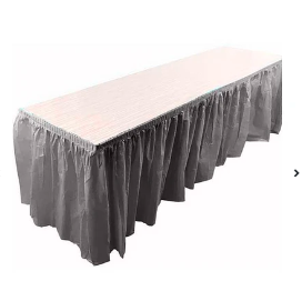 Faldon para mesa gris