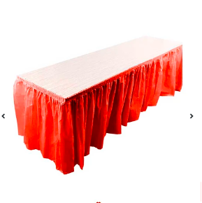 Faldon para mesa rojo