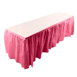 Faldon para mesa rosa