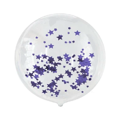 Globo burbuja confeti estrella color azul 45cm