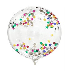 Globo burbuja confeti estrella multicolor 45cm