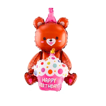 Globo metálico oso de cumpleaños