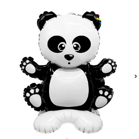 Globo metalico oso panda con base