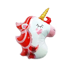 Globo metálico unicornio blanco