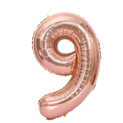 Globo número 9 oro rosa 16 pulgadas