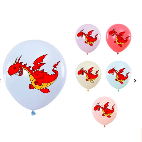 Globos de látex de dinosaurio 6pcs