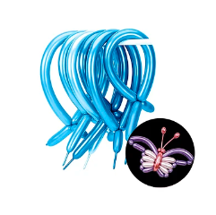 Globos largos cromados color azul 20pcs 