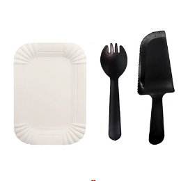 Juego de platos y cubiertos de cumpleaños 13pcs negro