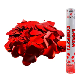 Lanza confeti corazones rojo 1un