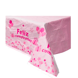 Mantel de papel feliz cumpleaños rosa