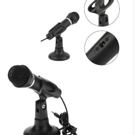 Micrófono con pedestal y cable