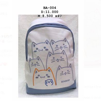 mochila diseño gato azul