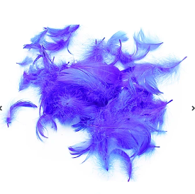 Plumas decorativas azul 100pcs