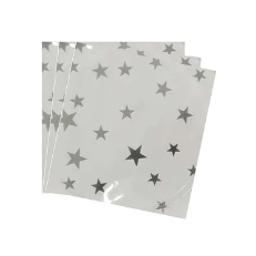 Servilletas de papel estrellas plateadas 16pcs