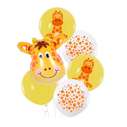 Set de globos con estampado de jirafa 6pcs