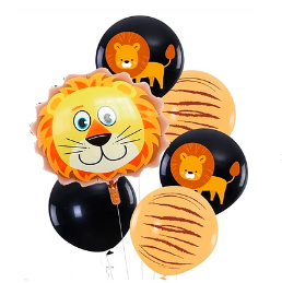 Set de globos con estampado de león 6pcs