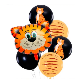 Set de globos con estampado de tigre 6pcs