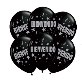 Set de globos negro Bienvenido