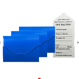 Tarjeta de invitacion azul 6pcs