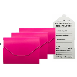 Tarjeta de invitacion fucsia 6pcs