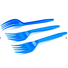 Tenedor plastico azul 12pcs