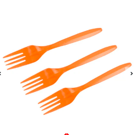 Tenedor plástico naranja 20pcs